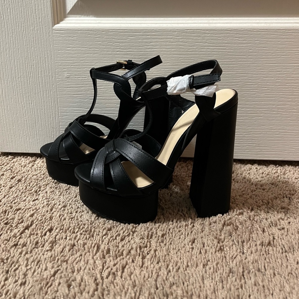 Black platform heels
